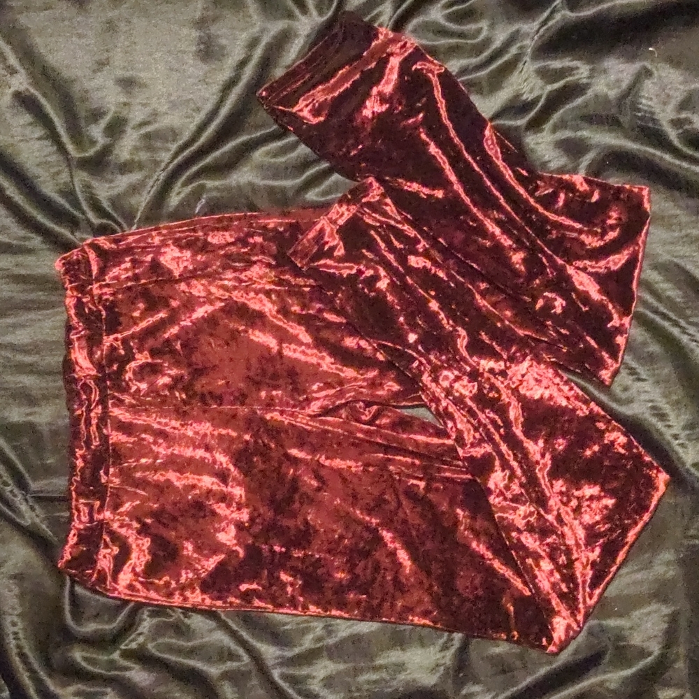 Cotton Candy | Burgundy/Maroon Crushed Velvet Leggings